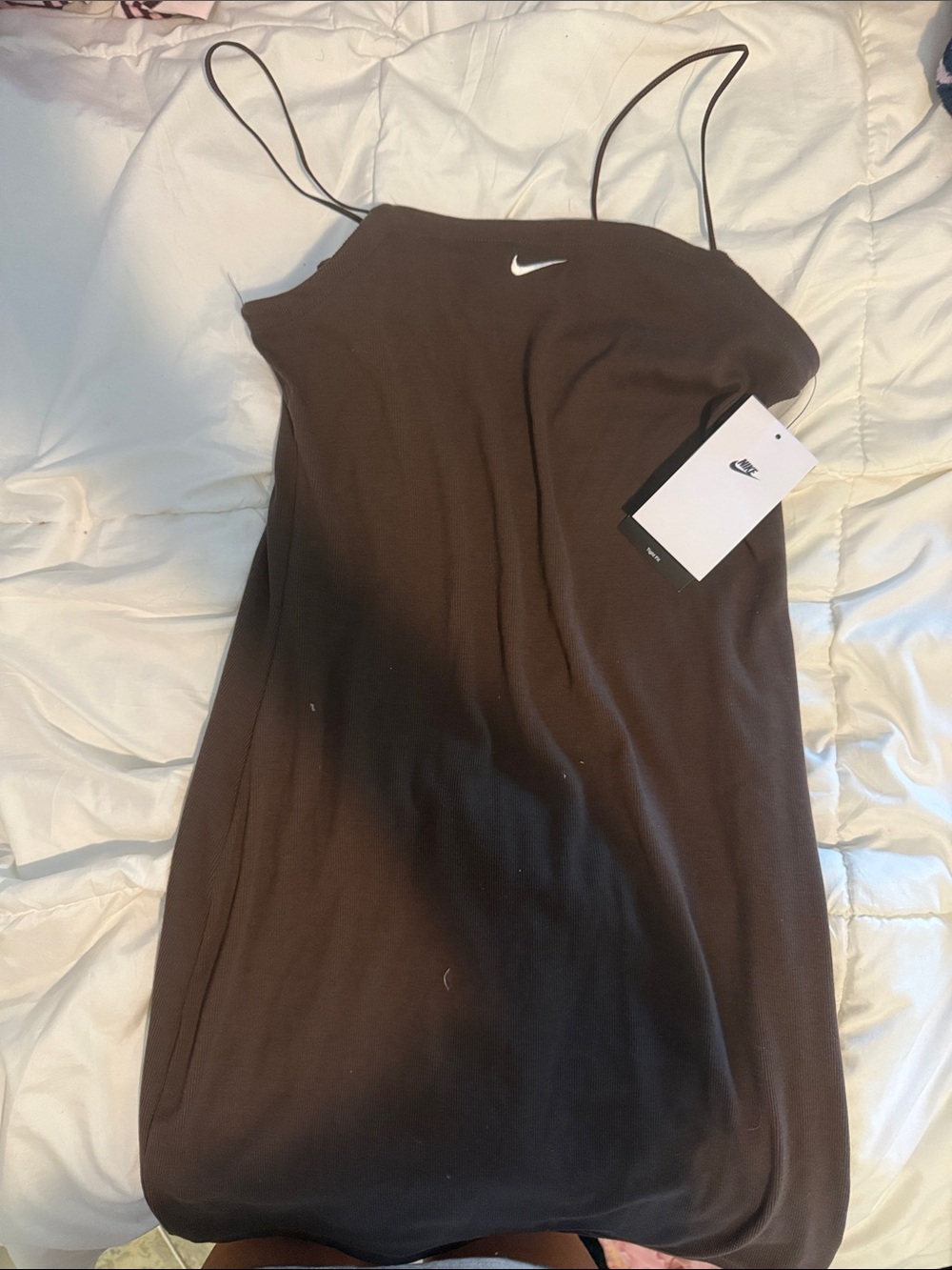 Nike Brown-Black Spaghetti Strap Slip Dress